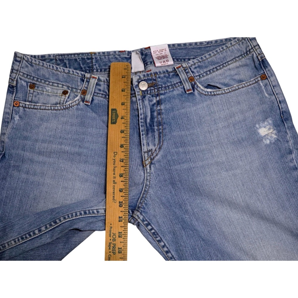 Lucky Brand Blue Jeans Womens 14/32 Light Wash Distressed Cropped Capri Wide Leg - Picture 7 of 11